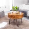 Couchtisch natur schwarz pulverbeschichtet B/H/T: ca. 60x44,5x60 cm – Bild 5