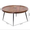 Couchtisch natur schwarz lackiert B/H/T: ca. 75x39x75 cm – Bild 2