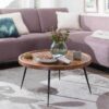 Couchtisch natur schwarz lackiert B/H/T: ca. 75x39x75 cm – Bild 4
