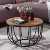 Couchtisch natur schwarz lackiert B/H/T: ca. 60x39x60 cm Couchtisch natur schwarz lackiert B/H/T: ca. 60x39x60 cm – Bild 3