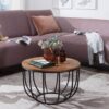 Couchtisch natur schwarz lackiert B/H/T: ca. 60x39x60 cm Couchtisch natur schwarz lackiert B/H/T: ca. 60x39x60 cm – Bild 5