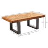 Couchtisch natur grau lackiert B/H/T: ca. 105x40x55 cm Couchtisch natur grau lackiert B/H/T: ca. 105x40x55 cm – Bild 3