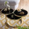Couchtisch schwarz gold lackiert B/H/T: ca. 58x43x58 cm Couchtisch schwarz gold lackiert B/H/T: ca. 58x43x58 cm – Bild 3