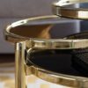 Couchtisch schwarz gold lackiert B/H/T: ca. 58x43x58 cm Couchtisch schwarz gold lackiert B/H/T: ca. 58x43x58 cm – Bild 4