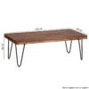 Wohnling Couchtisch natur schwarz Echtholz Metall B/H/T: ca. 115x40x60 cm – Bild 4
