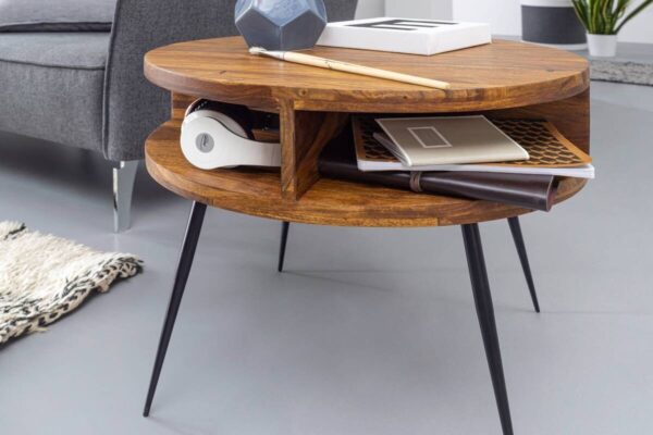Couchtisch natur schwarz pulverbeschichtet – Bild 4