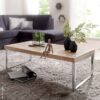Wohnling Couchtisch natur Chrom Akazie Metall B/H/T: ca. 120x40x60 cm – Bild 3