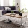 Wohnling Couchtisch natur Chrom Akazie Metall B/H/T: ca. 120x40x60 cm – Bild 4