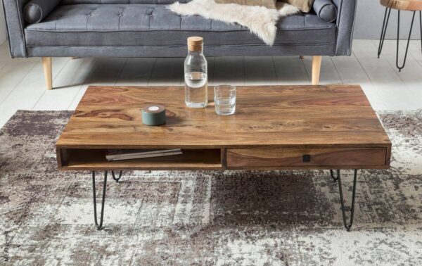 Couchtisch natur schwarz B/H/T: ca. 110x40x60 cm Couchtisch natur schwarz B/H/T: ca. 110x40x60 cm – Bild 3
