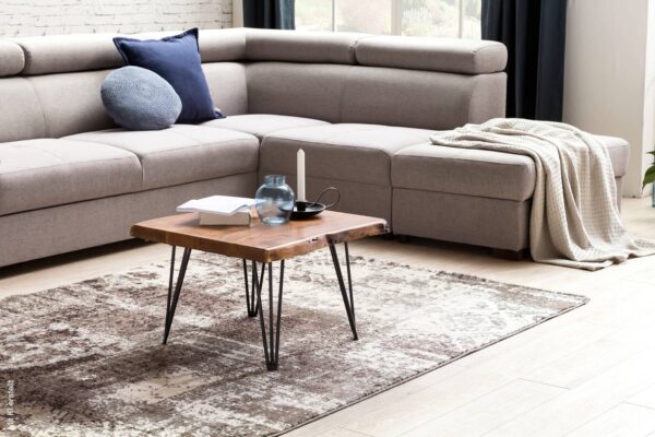 Couchtisch natur schwarz lackiert B/H/T: ca. 56x38x51 cm Couchtisch natur schwarz lackiert B/H/T: ca. 56x38x51 cm – Bild 4