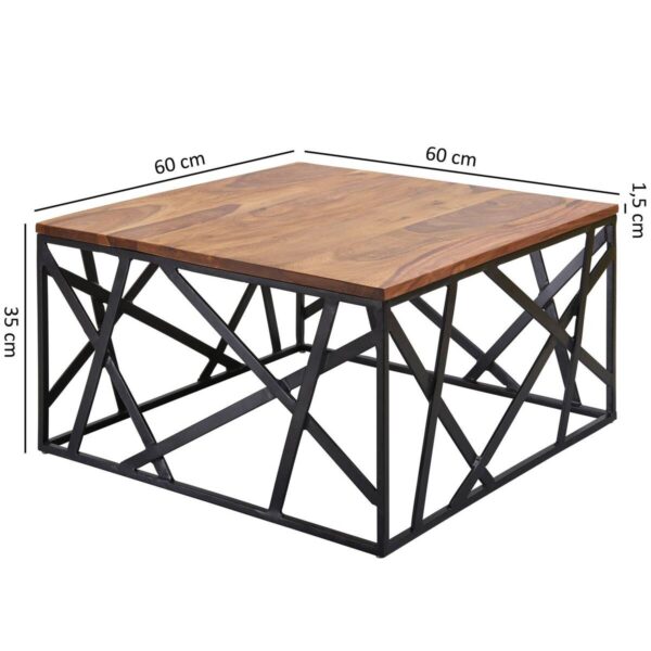 Couchtisch natur lackiert schwarz lackiert B/H/T: ca. 60x35x60 cm Couchtisch natur lackiert schwarz lackiert B/H/T: ca. 60x35x60 cm – Bild 2