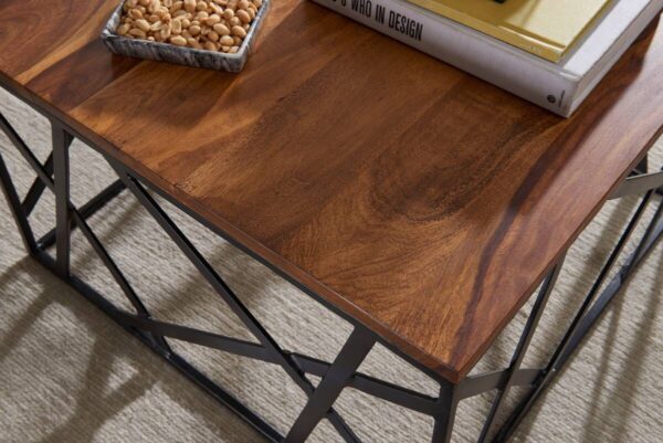 Couchtisch natur lackiert schwarz lackiert B/H/T: ca. 60x35x60 cm Couchtisch natur lackiert schwarz lackiert B/H/T: ca. 60x35x60 cm – Bild 5