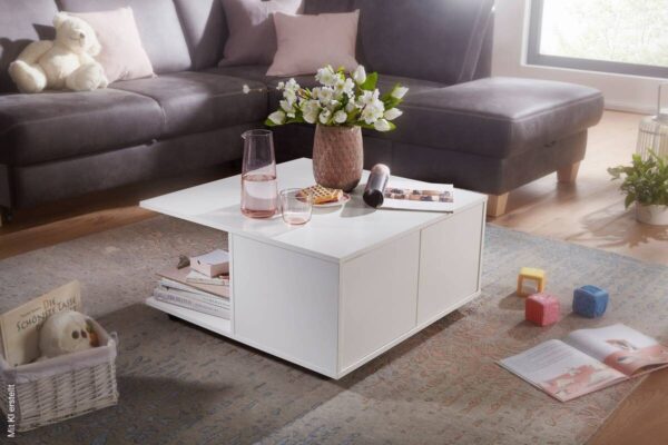 Couchtisch weiß B/H/T: ca. 70x36,5x70 cm – Bild 5