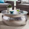 Couchtisch silber B/H/T: ca. 75x31x75 cm – Bild 5