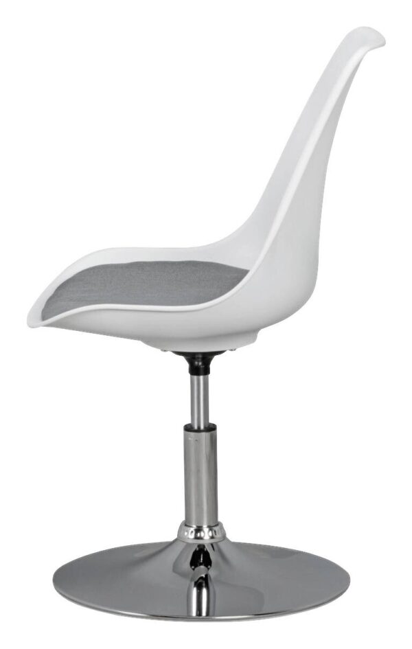 Drehstuhl weiß grau Chrom Kunststoff Stoff Metall Drehstuhl weiß grau Chrom Kunststoff Stoff Metall – Bild 2
