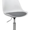 Drehstuhl weiß grau Chrom Kunststoff Stoff Metall Drehstuhl weiß grau Chrom Kunststoff Stoff Metall – Bild 4
