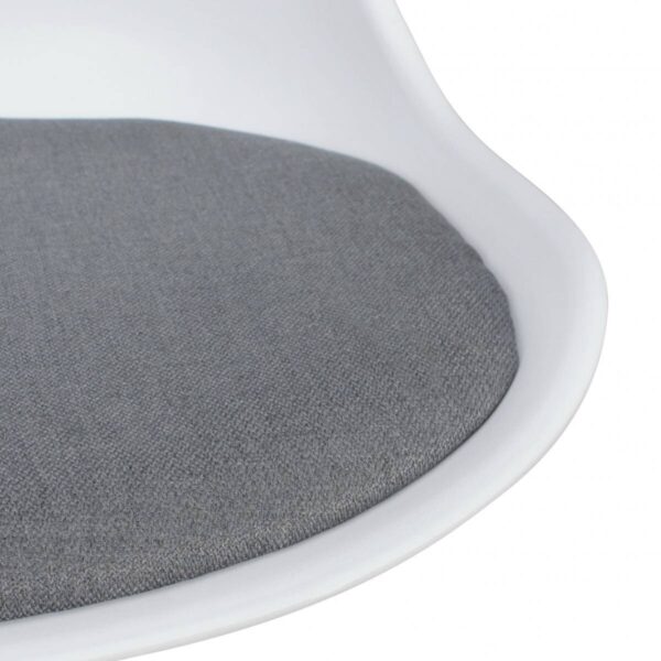 Drehstuhl weiß grau Chrom Kunststoff Stoff Metall Drehstuhl weiß grau Chrom Kunststoff Stoff Metall – Bild 5