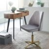 Drehstuhl grau gold Stoff Eisen – Bild 5