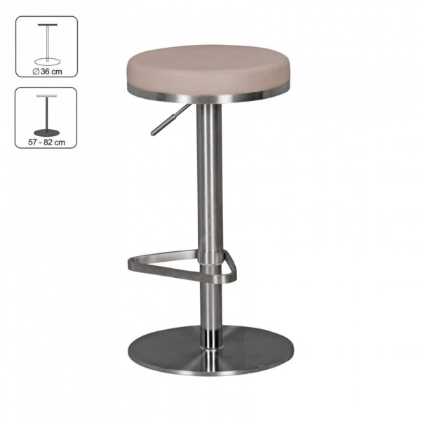 Barhocker beige Kunstleder B/H/T: ca. 38x82x38 cm – Bild 3