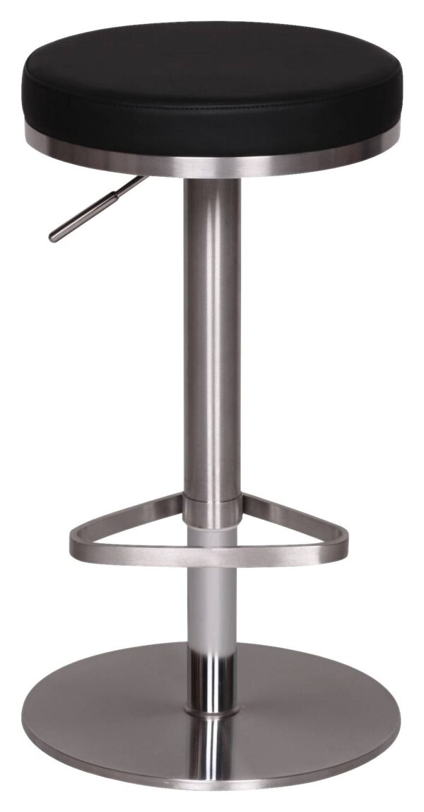 Barhocker schwarz Edelstahl Kunstleder Edelstahl – Bild 2