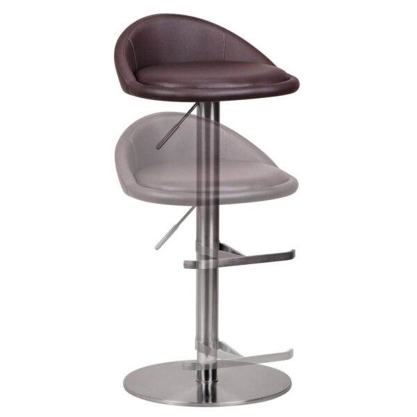 Barhocker braun Edelstahl Kunstleder Edelstahl B/H/T: ca. 43x90x43 cm – Bild 2