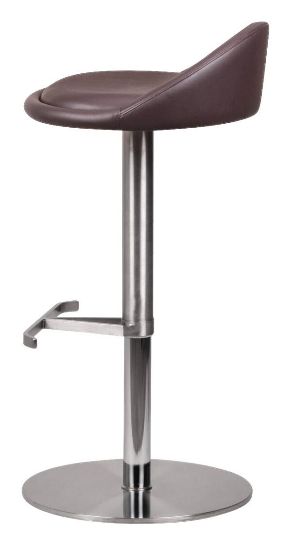 Barhocker braun Edelstahl Kunstleder Edelstahl B/H/T: ca. 43x90x43 cm – Bild 3