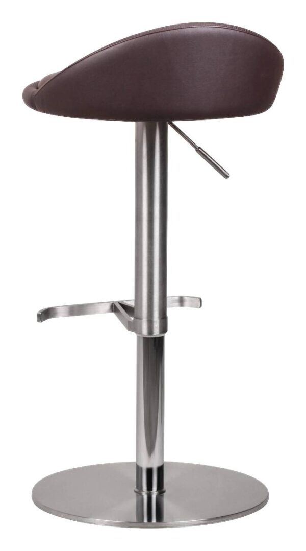 Barhocker braun Edelstahl Kunstleder Edelstahl B/H/T: ca. 43x90x43 cm – Bild 4