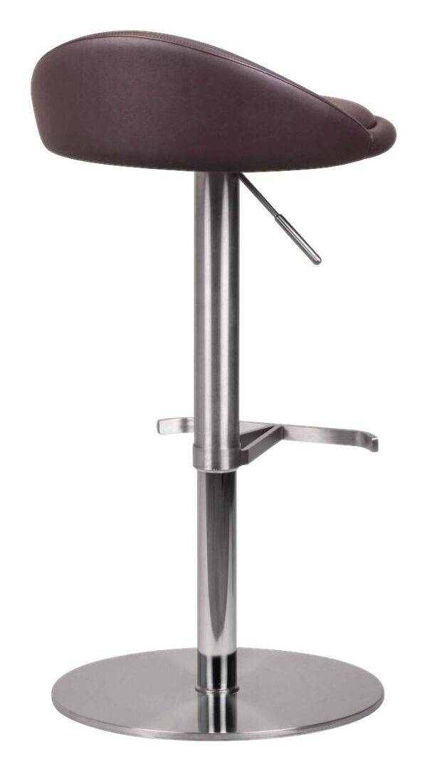 Barhocker braun Edelstahl Kunstleder Edelstahl B/H/T: ca. 43x90x43 cm – Bild 5