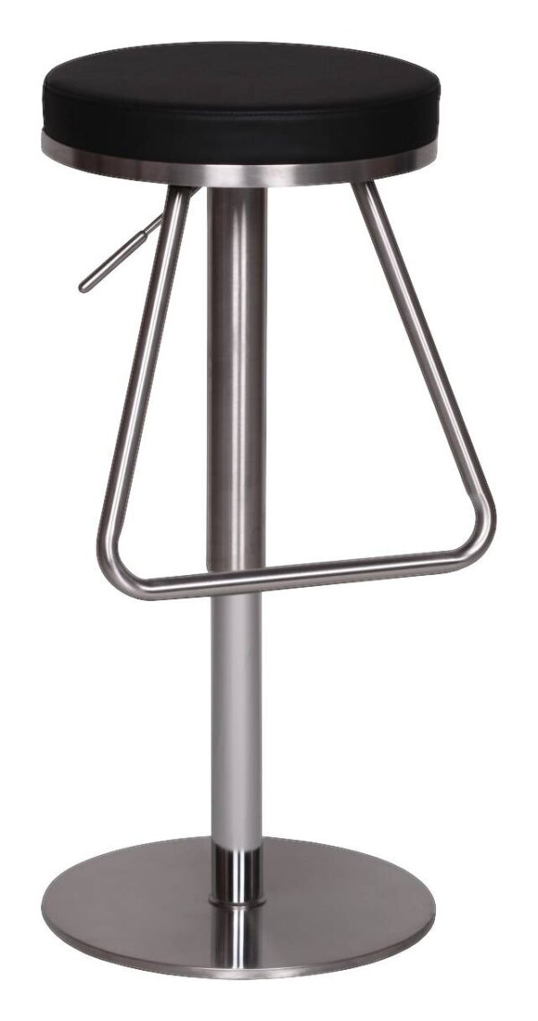 Barhocker schwarz Edelstahl Kunstleder Edelstahl B/H/T: ca. 39x54x39 cm – Bild 4
