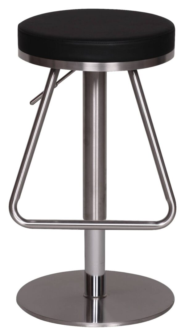 Barhocker schwarz Edelstahl Kunstleder Edelstahl B/H/T: ca. 39x54x39 cm – Bild 5