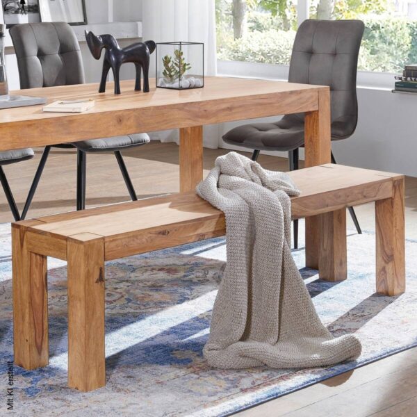 Sitzbank natur Akazie B/H/T: ca. 140x45x35 cm – Bild 5