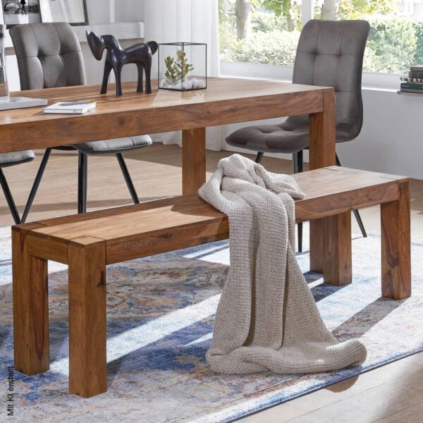 Sitzbank natur Echtholz B/H/T: ca. 180x45x35 cm Sitzbank natur Echtholz B/H/T: ca. 180x45x35 cm – Bild 3