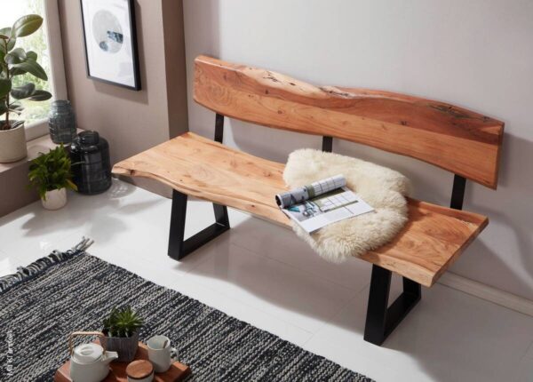 Eckbank natur schwarz B/H/T: ca. 160x85,5x60 cm Eckbank natur schwarz B/H/T: ca. 160x85,5x60 cm – Bild 3