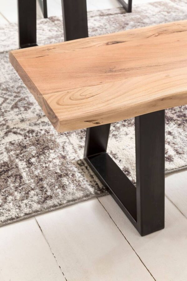 Sitzbank natur schwarz B/H/T: ca. 160x45x40 cm – Bild 5