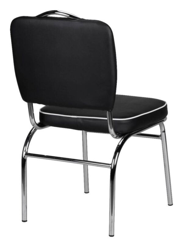 Stuhl schwarz weiß Chrom Kunstleder Metall Kunstleder B/H/T: ca. 45x90x47 cm – Bild 2