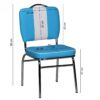 Stuhl blau weiß Kunstleder Kunstleder B/H/T: ca. 47x90x45 cm – Bild 2