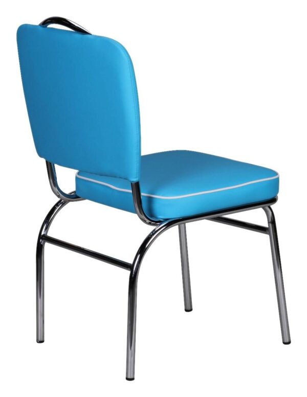Stuhl blau weiß Kunstleder Kunstleder B/H/T: ca. 47x90x45 cm – Bild 3