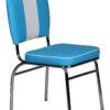 Stuhl blau weiß Kunstleder Kunstleder B/H/T: ca. 47x90x45 cm – Bild 4