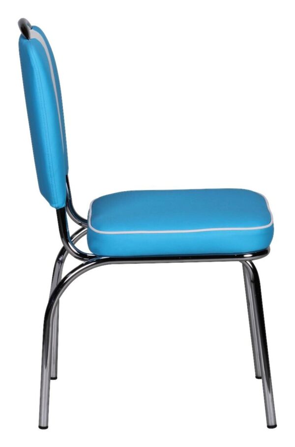 Stuhl blau weiß Kunstleder Kunstleder B/H/T: ca. 47x90x45 cm – Bild 5