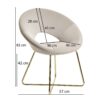 Stuhl beige Samt B/H/T: ca. 57x83x60 cm – Bild 2
