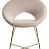 Stuhl beige Samt B/H/T: ca. 57x83x60 cm – Bild 3