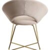 Stuhl beige Samt B/H/T: ca. 57x83x60 cm – Bild 5