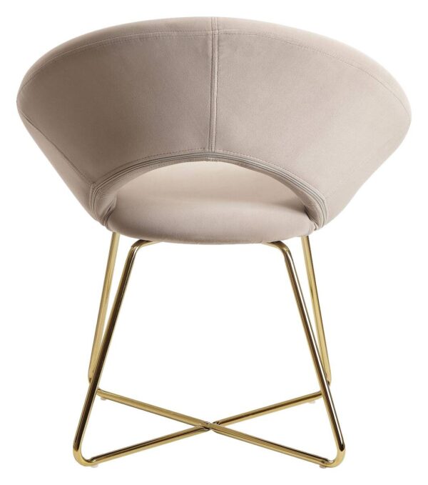 Stuhl beige Samt B/H/T: ca. 57x83x60 cm – Bild 5