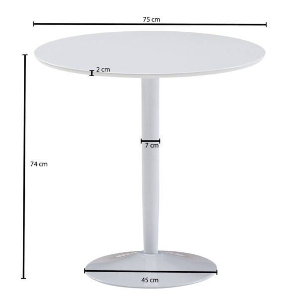 Esstisch weiß lackiert weiß lackiert lackiert B/H/T: ca. 75x74x75 cm – Bild 2