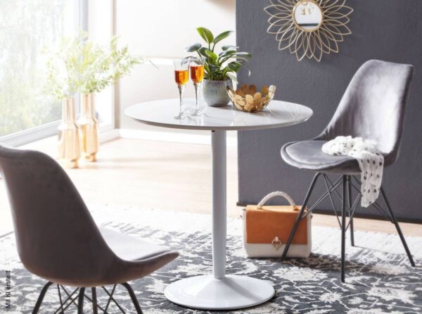 Esstisch weiß lackiert weiß lackiert lackiert B/H/T: ca. 75x74x75 cm – Bild 5