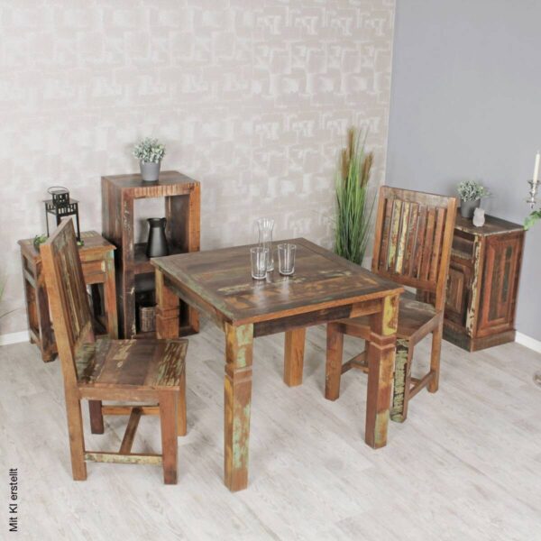 Esstisch natur lackiert B: ca. 80 cm – Bild 4