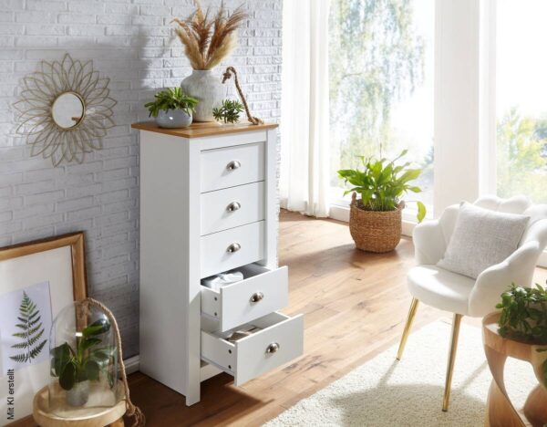 Kommode natur weiß Alu B/H/T: ca. 53x114x39 cm – Bild 5