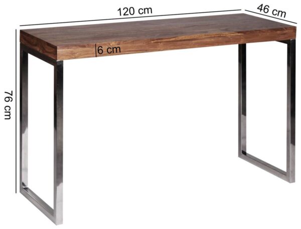 Konsolentisch natur Chrom Echtholz Metall B/H/T: ca. 120x76x45 cm Konsolentisch natur Chrom Echtholz Metall B/H/T: ca. 120x76x45 cm – Bild 3