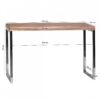 Konsolentisch natur Chrom Akazie Chrom B/H/T: ca. 120x76x45 cm – Bild 2