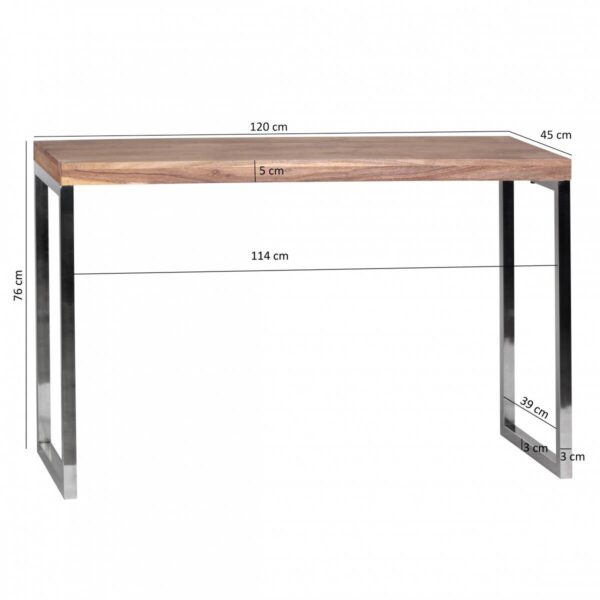 Konsolentisch natur Chrom Akazie Chrom B/H/T: ca. 120x76x45 cm – Bild 2